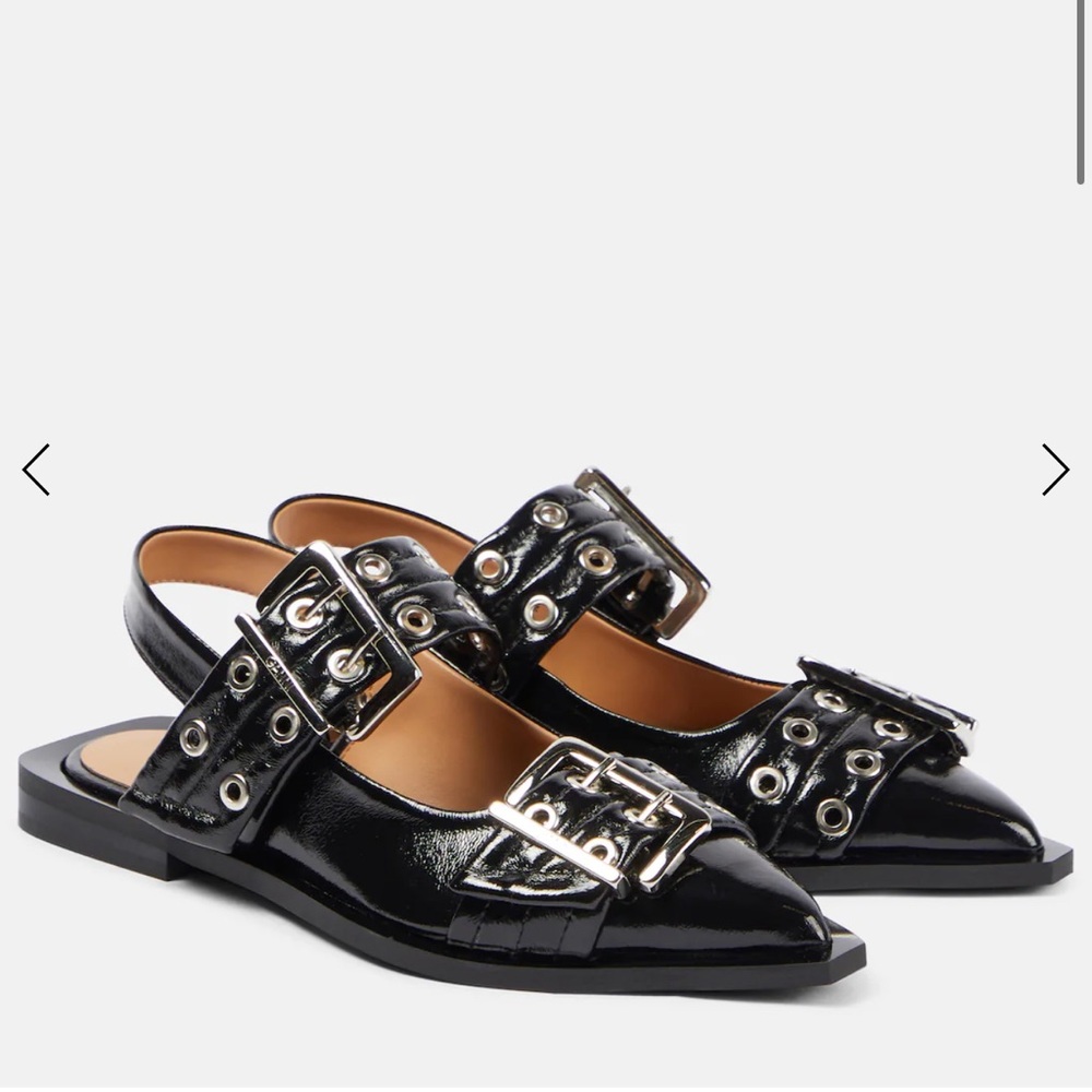 Black Buckle Detail Women's Shoes